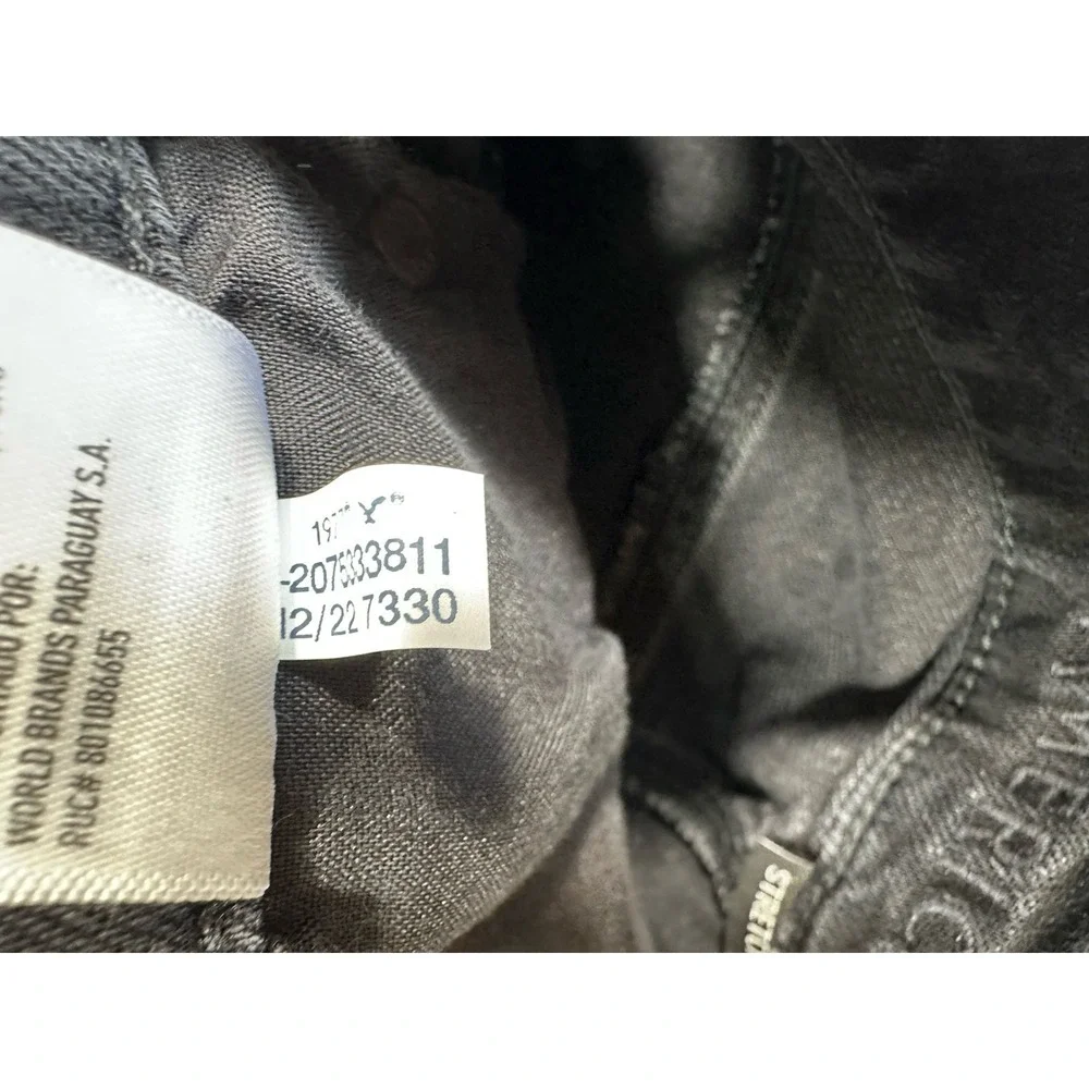 American Eagle Jean Shorts Womens‎ 6 Black Distressed Highest Rise 90s Boyfriend